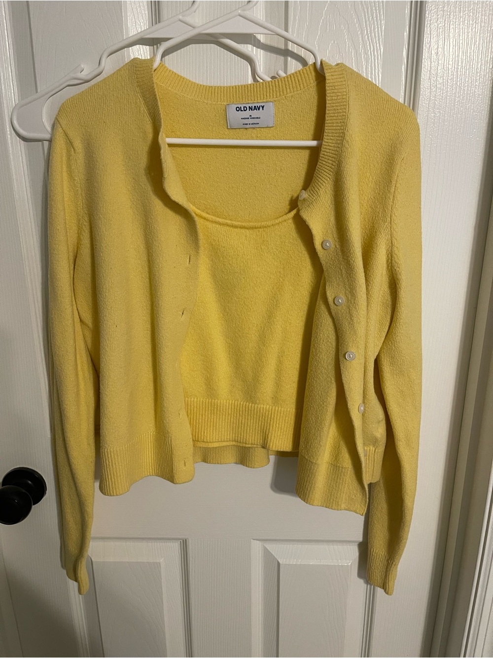 Old Navy Yellow Knit Cardigan and Tank Duo